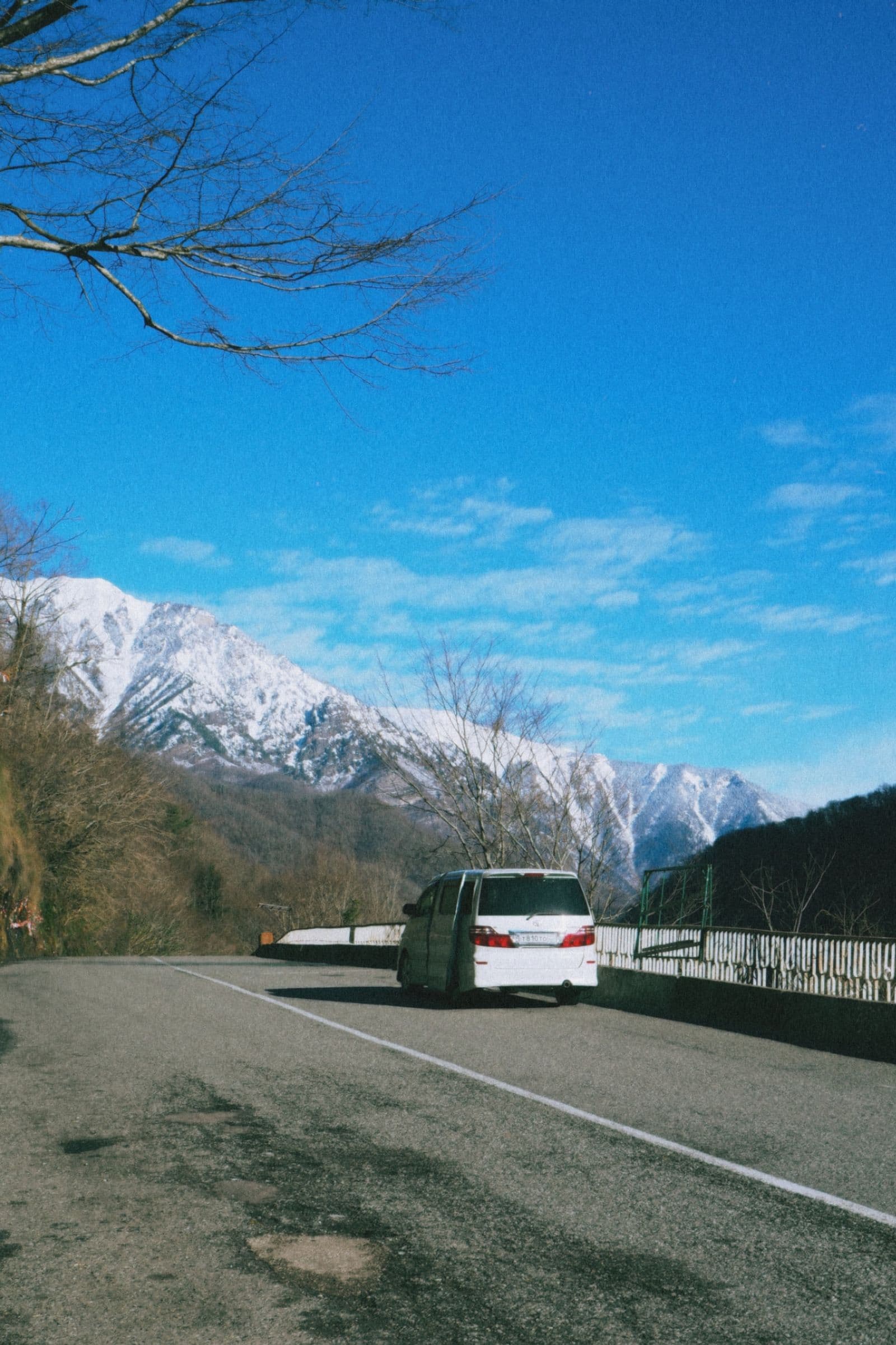Commercial van on an open road